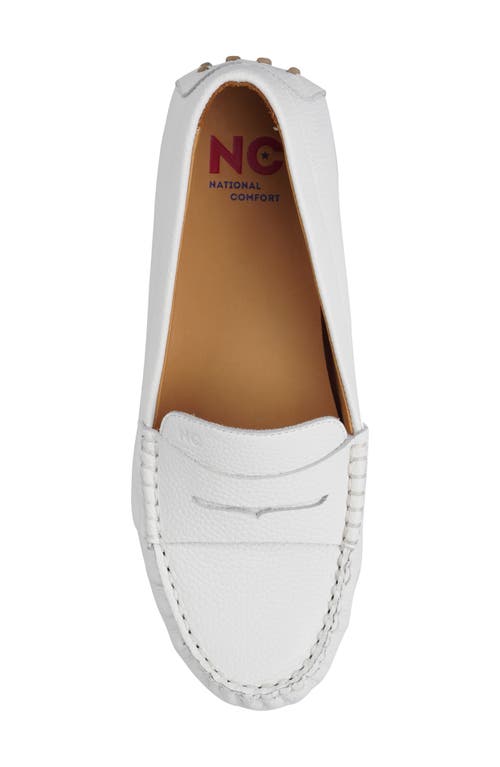 National Comfort Talulah Penny Loafer In White Leather