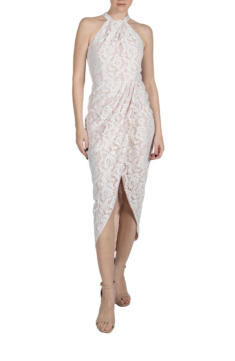 Julia Jordan Twist Neck Tulip Hem High-Low Dress | Nordstrom