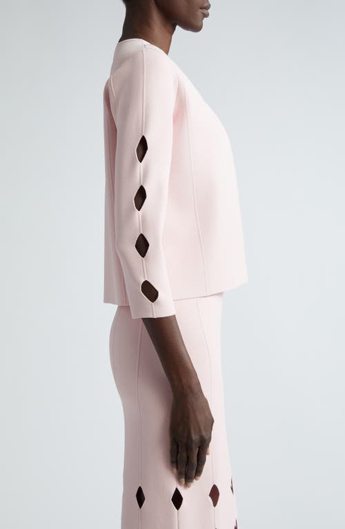 St John St. John Collection Milano Knit Cutout Sleeve Cardigan In Pale Pink