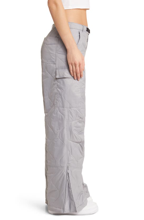Coney Island Picnic Alpine Slopes Quilted Wide Leg Cargo Pants In Sleet
