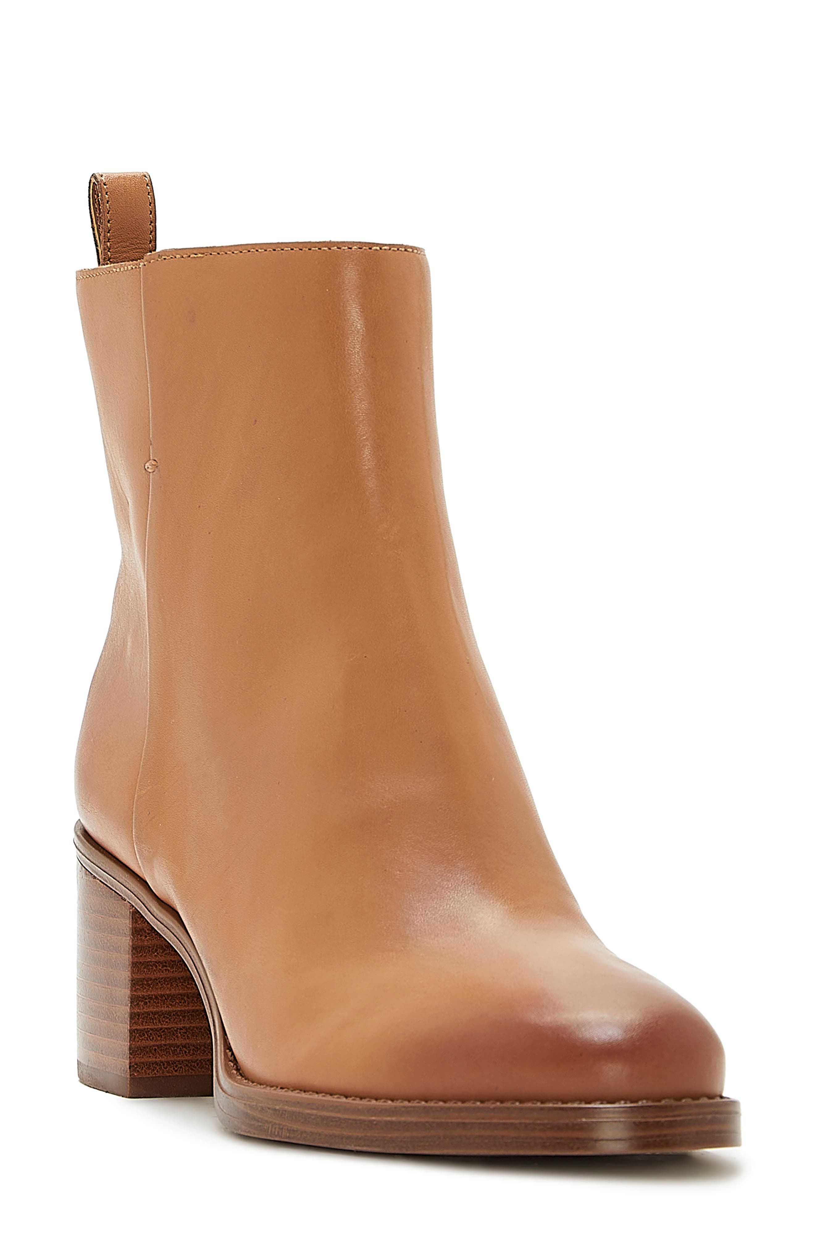 brown cognac booties