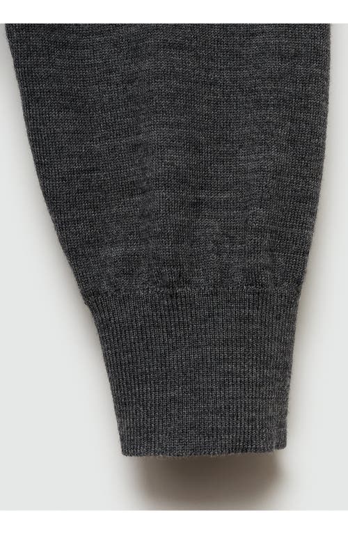 Mango Turtleneck Wool Sweater In Dark Heather Grey