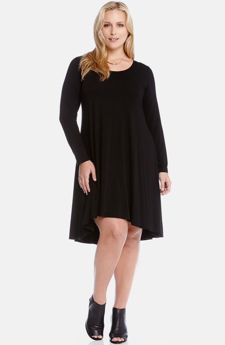 Karen Kane Long Sleeve Jersey High/Low Dress (Plus Size) | Nordstrom