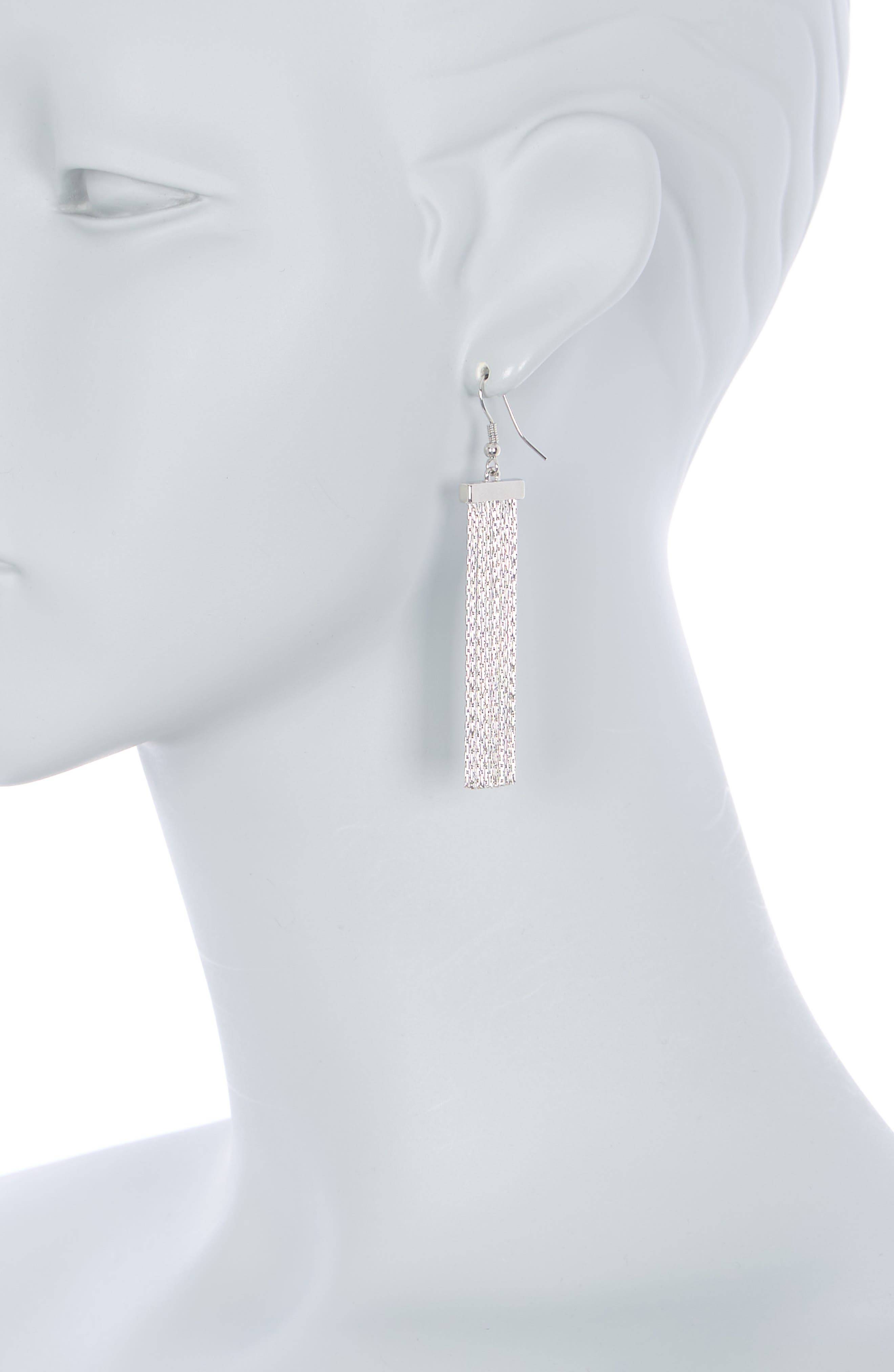 MELROSE AND MARKET SNAKE CHAIN FRINGE TASSEL DROP EARRINGS 439113988477