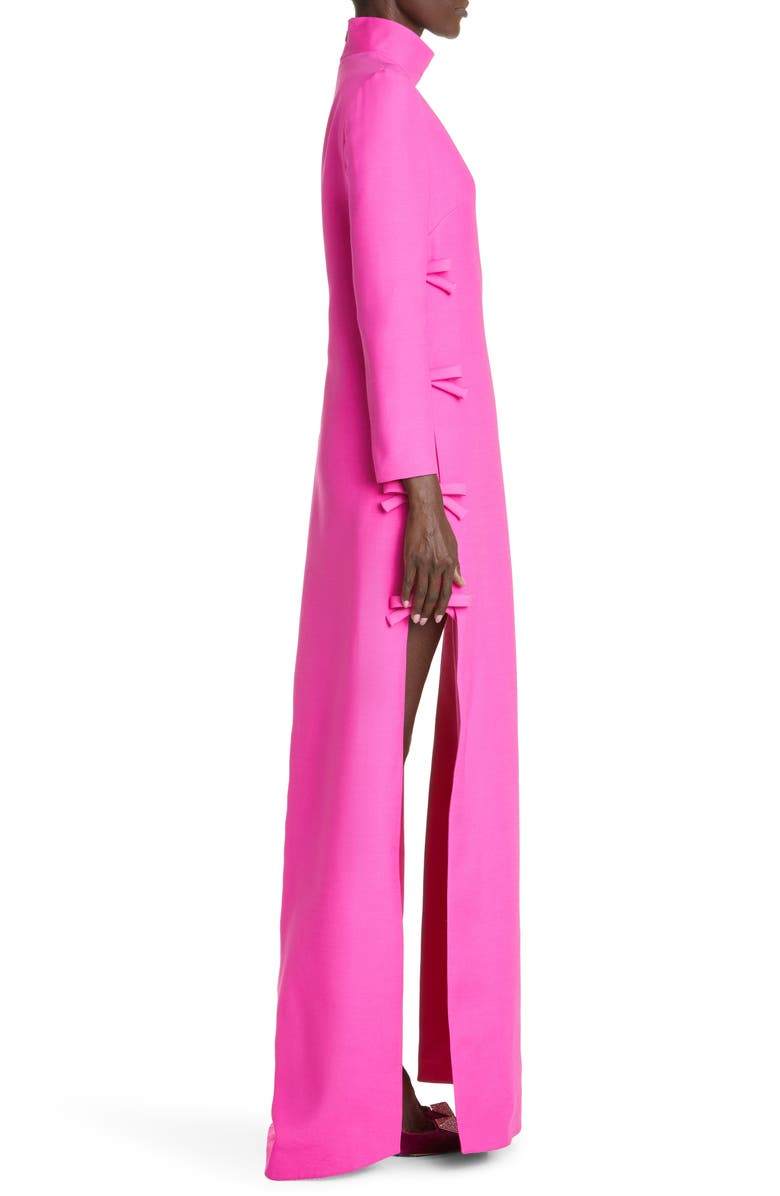 Valentino Garavani Bow Detail Long Sleeve Virgin Wool & Silk Gown ...
