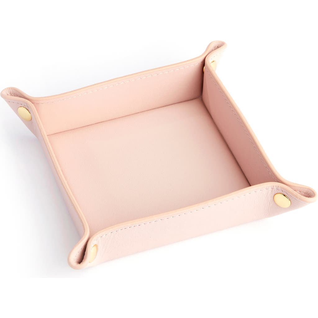Royce New York Catchall Leather Valet Tray In Pink