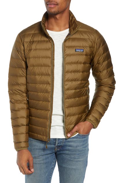 Patagonia Water Repellent Down Jacket In Cargo Green