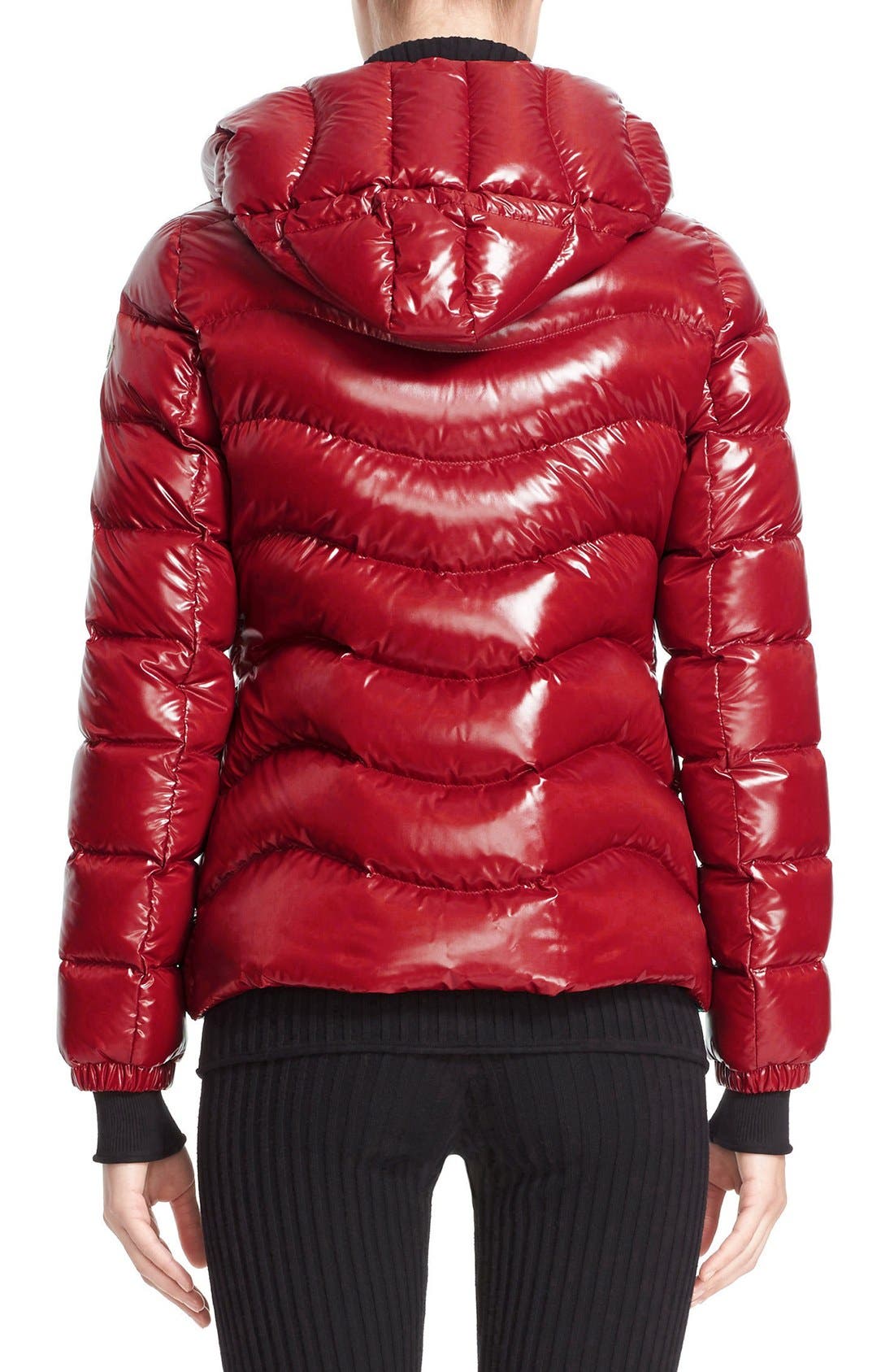 red shiny moncler jacket