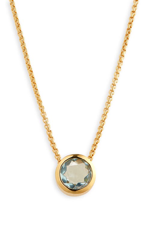 Dean Davidson Midi Signature Stone Pendant Necklace in Aquamarine/Gold
