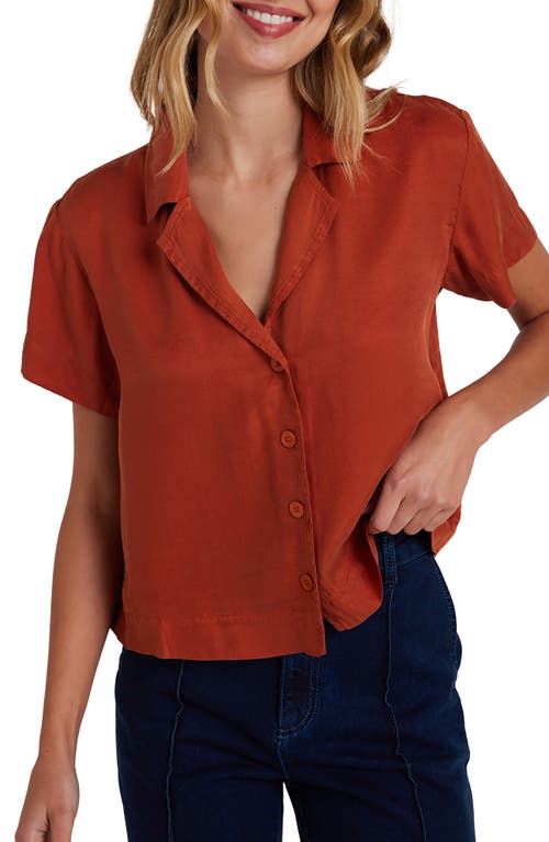 Bella Dahl Lyocell Camp Shirt in Amber Rust 