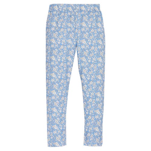 Bisby Kids' Knit Patterned Legging In Roland Floral Blue