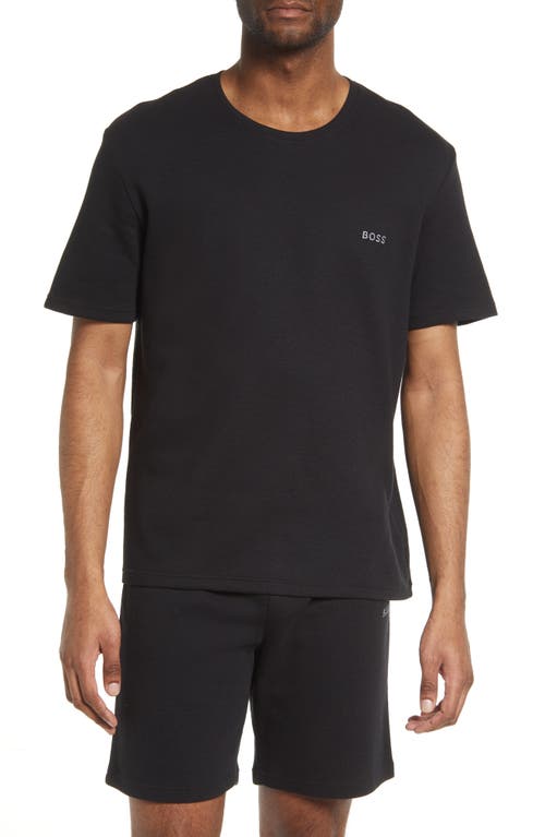 Men's Thermal Knit Pajama T-Shirt in Black