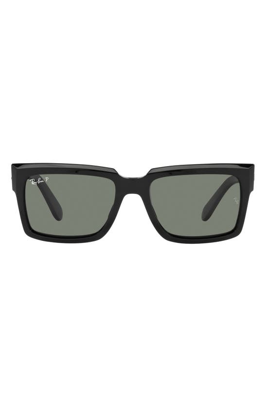 Ray Ban Inverness Sunglasses Black Frame Green Lenses Polarized 54-18 In Black / Polarized Green