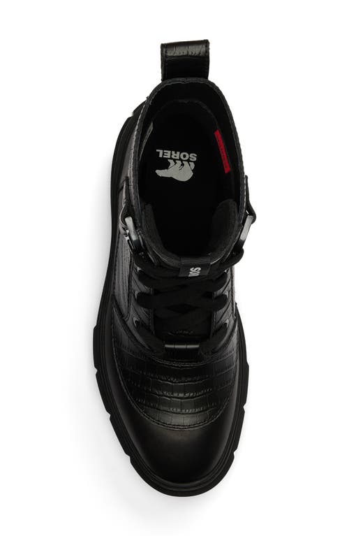 Sorel Caribou X Waterproof Leather Lace-up Boot In Black/black