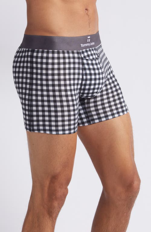 Shop Tommy John 2-pack Second Skin 4-inch Boxer Briefs In Grey Harvest Gingham/black