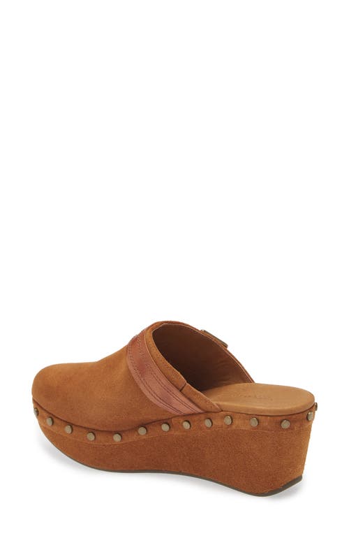 Shop Chocolat Blu Yogi Platform Wedge Mule In Cognac Suede