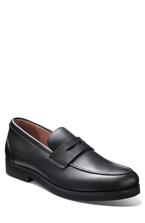 Tailored Traveler Penny Loafer in Black Leather
