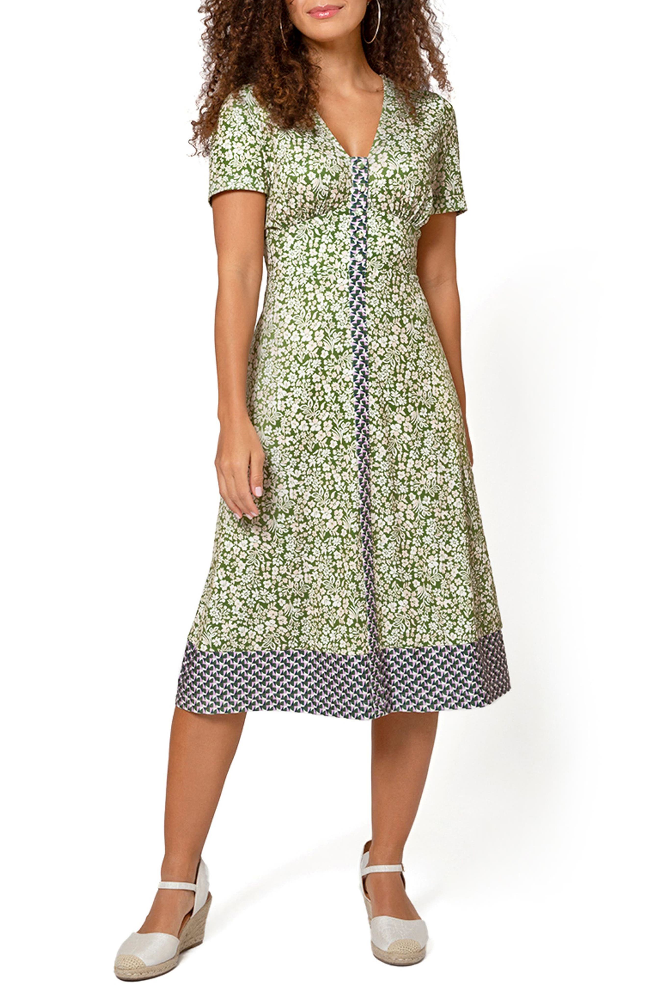 Get your own style now Francesca Floral Midi Dress in Jasmine Lime at