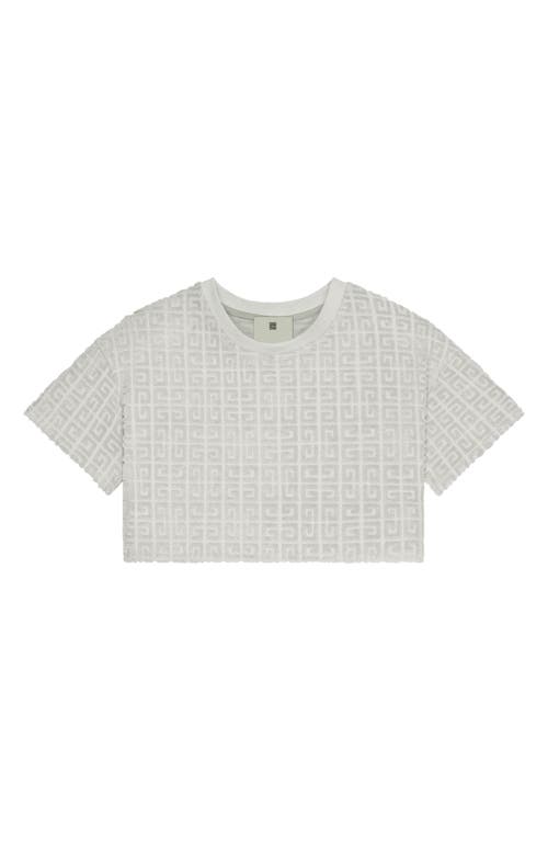 Givenchy Crop 4G Logo Cotton Blend Terry Cloth T-Shirt in White