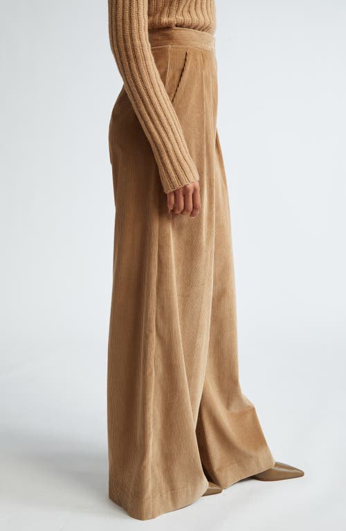 Shop Max Mara Gilly Corduroy Ultrawide Leg Pants In Camel