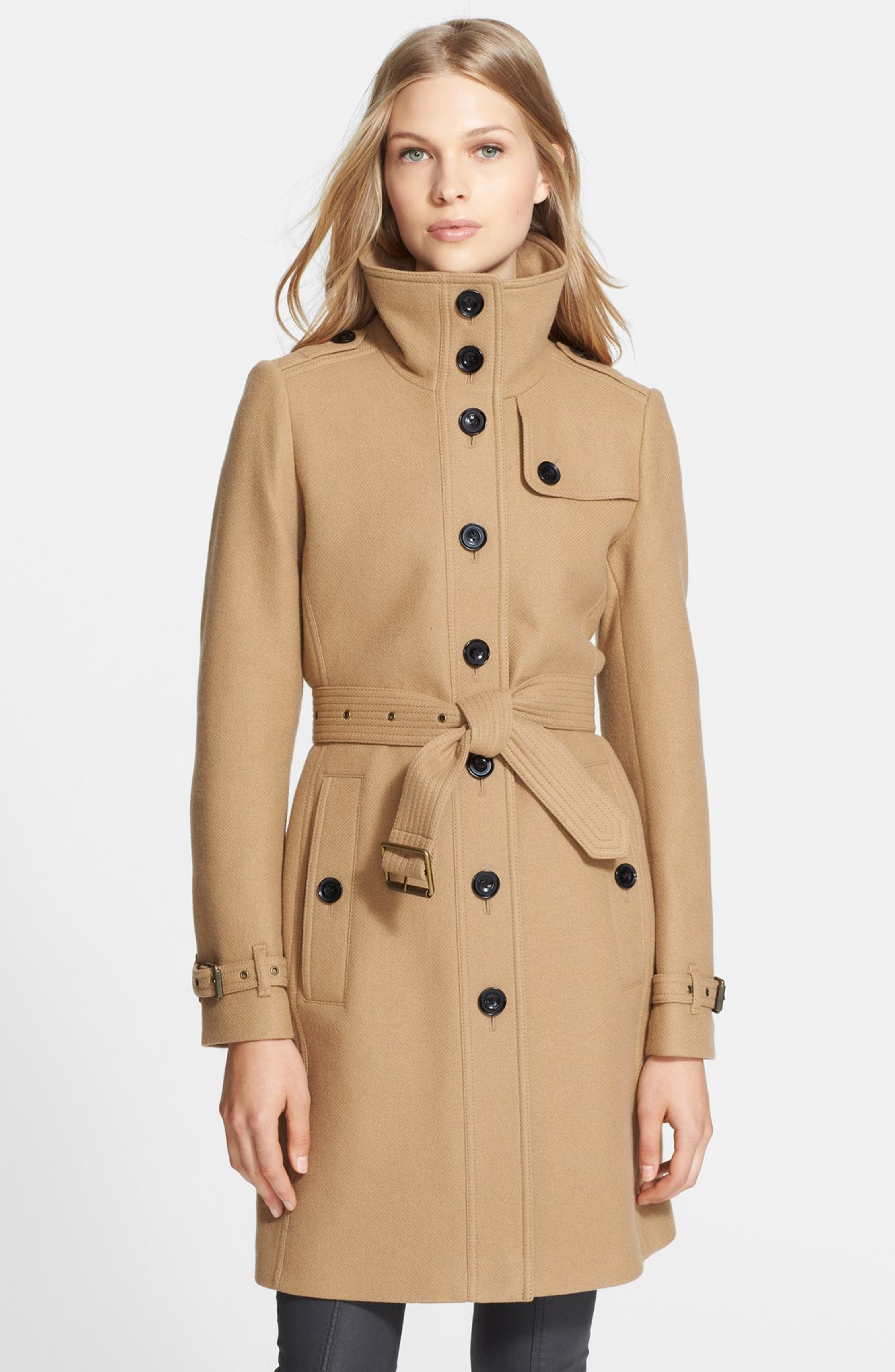 Burberry Brit 'Rushfield' Wool Blend Stand Collar Coat | Nordstrom