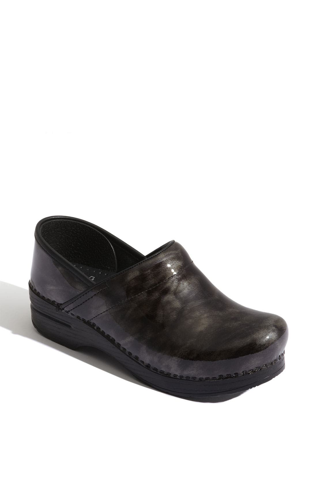 dansko professional petrol patent leather clog