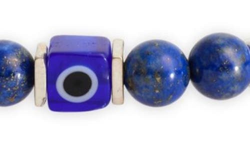 Caputo & Co Evil Eye Glass Bead Bracelet In Lapis Lazuli