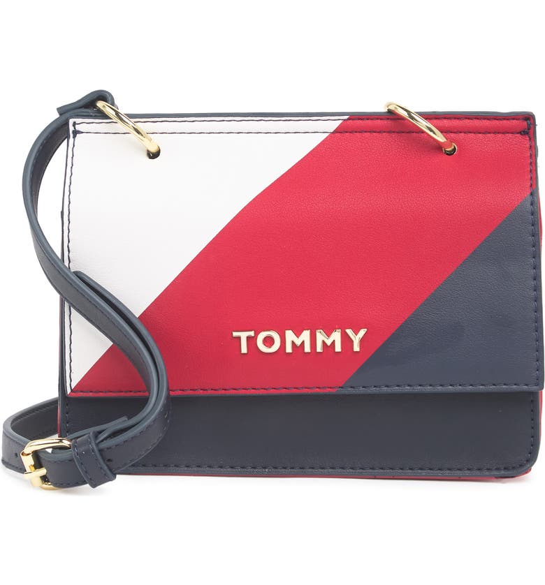 TOMMY HILFIGER Nathalie Colorblock Print Faux Leather Crossbody Bag ...