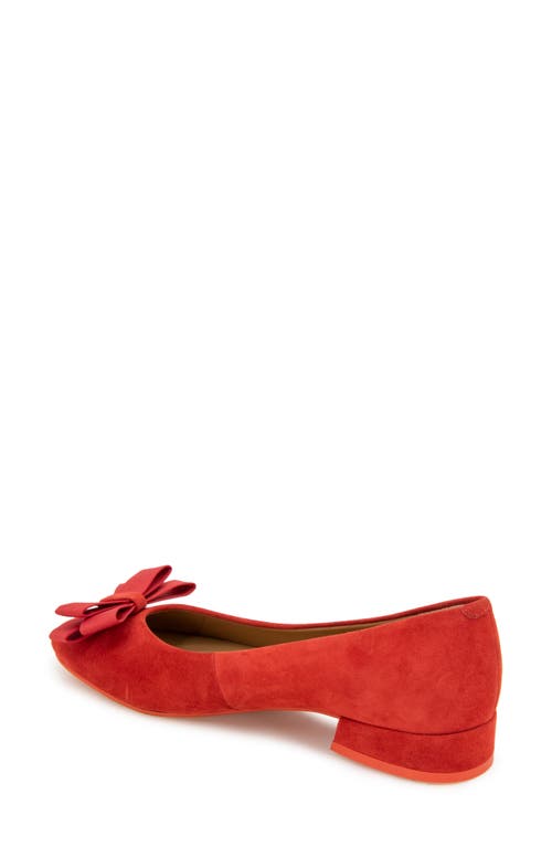 Gentle Souls By Kenneth Cole Abigail Bow Pump In Red Suede