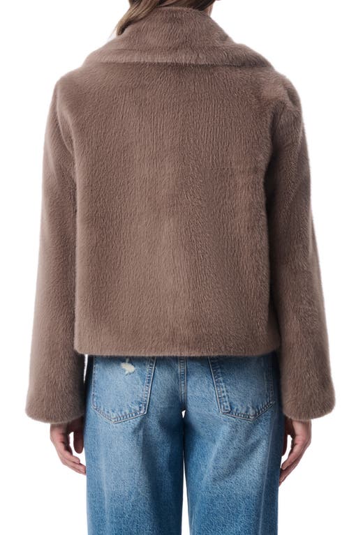 Shop Bernardo Short Faux Fur Coat In Plush Taupe