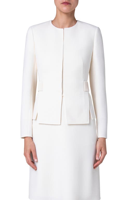 Akris Miriam Double Face Wool Crepe Jacket 011 Ecru at Nordstrom,