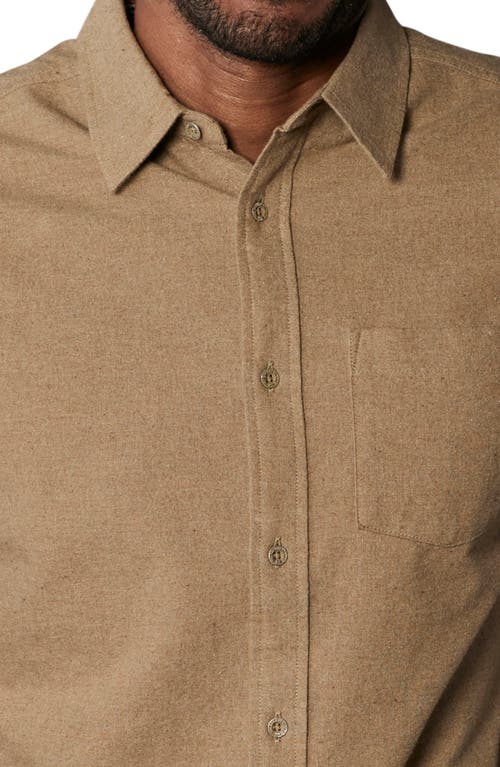 Shop The Normal Brand Fairbanks Brushed Cotton Chamois Button-up Shirt In Toasted Chestnut