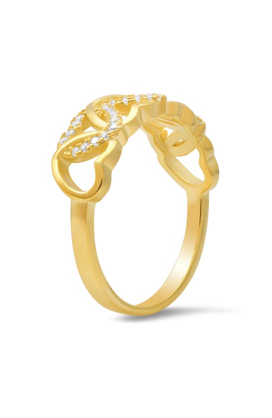 Queen Jewels Interlock Cubic Zirconia Heart Ring In Gold