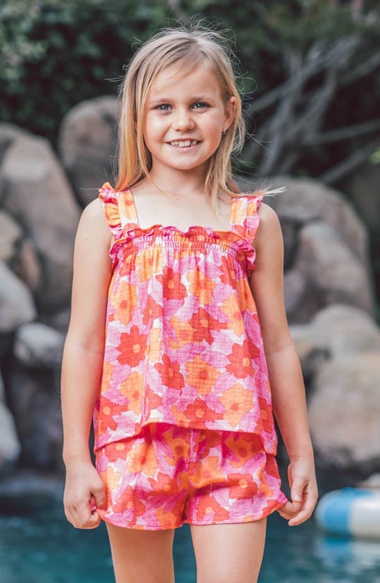 Shop Feather 4 Arrow Kids' Escape Floral Cotton Camisole & Shorts Set In Lilac