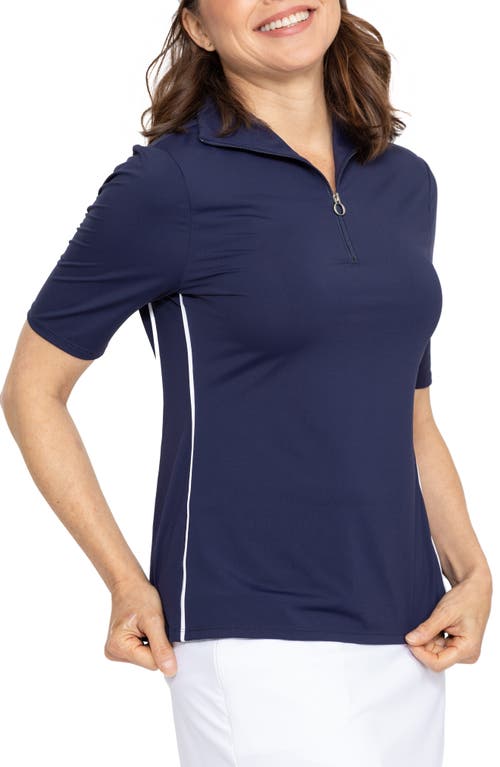 Keep It Covered Short Sleeve Golf Top in Navy