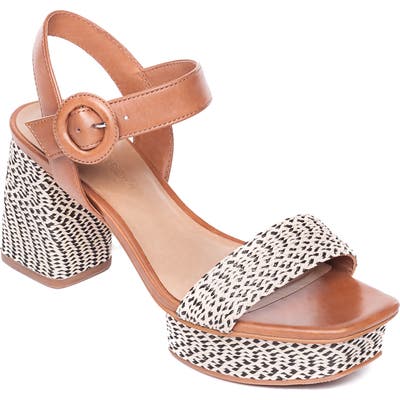 Bernardo Regan Raffia Platform Sandal, Brown