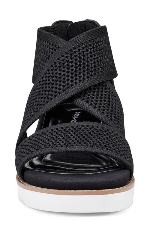 Easy Spirit Wander Strappy Sandal In Black/black