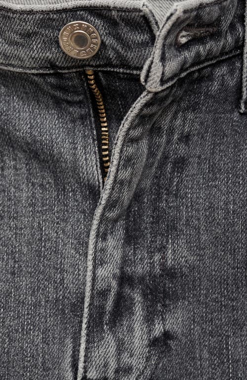Mango Claudia Waxed Crop Slim Fit Jeans In Open Grey