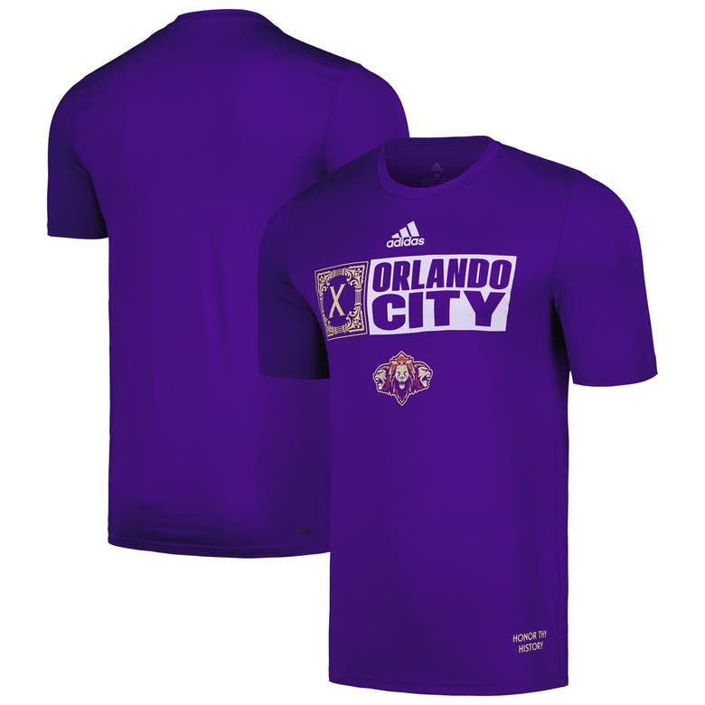 Shop Adidas Originals Adidas Purple Orlando City Sc 2024 Jersey Hook Aeroready T-shirt