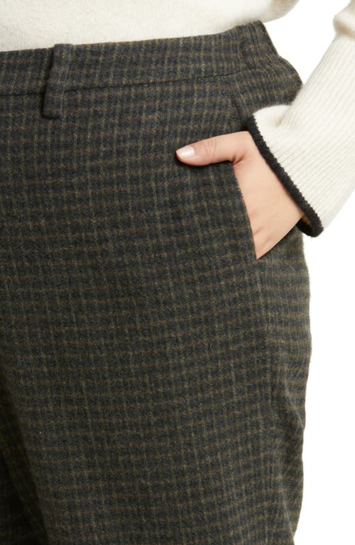 Vince Wool Blend Plaid Crop Pants In Azure Check