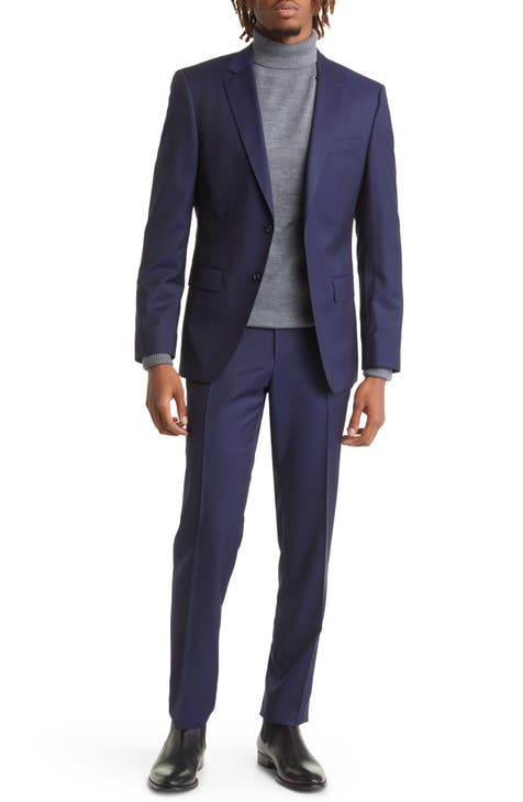 Men's 2 Piece Bespoke Suit - Lingo Luxe Tonal Navy Check
