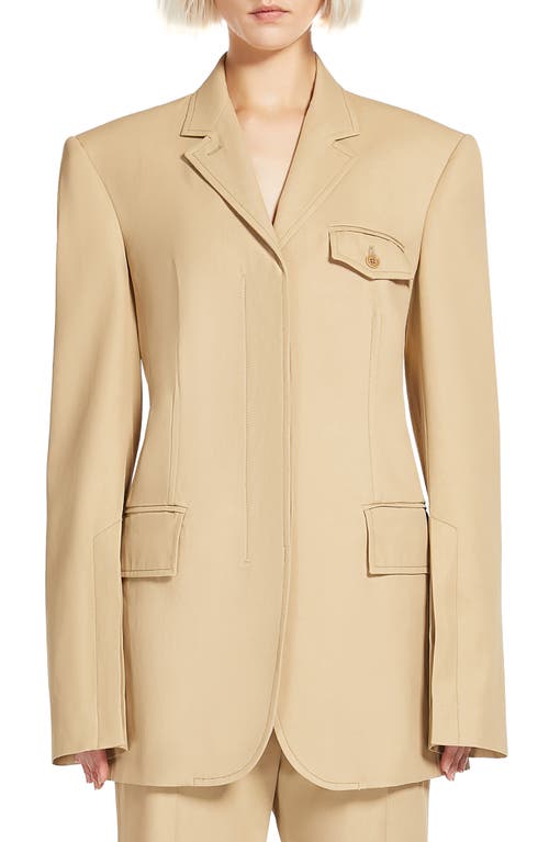 SPORTMAX Split Cuff Tailored Blazer Beige at Nordstrom,