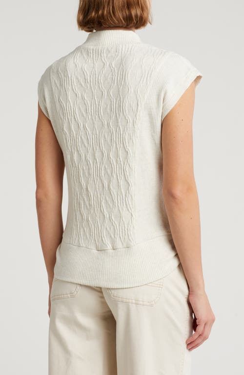 Democracy Cable Stitch Sleeveless Sweater In Heather Almond