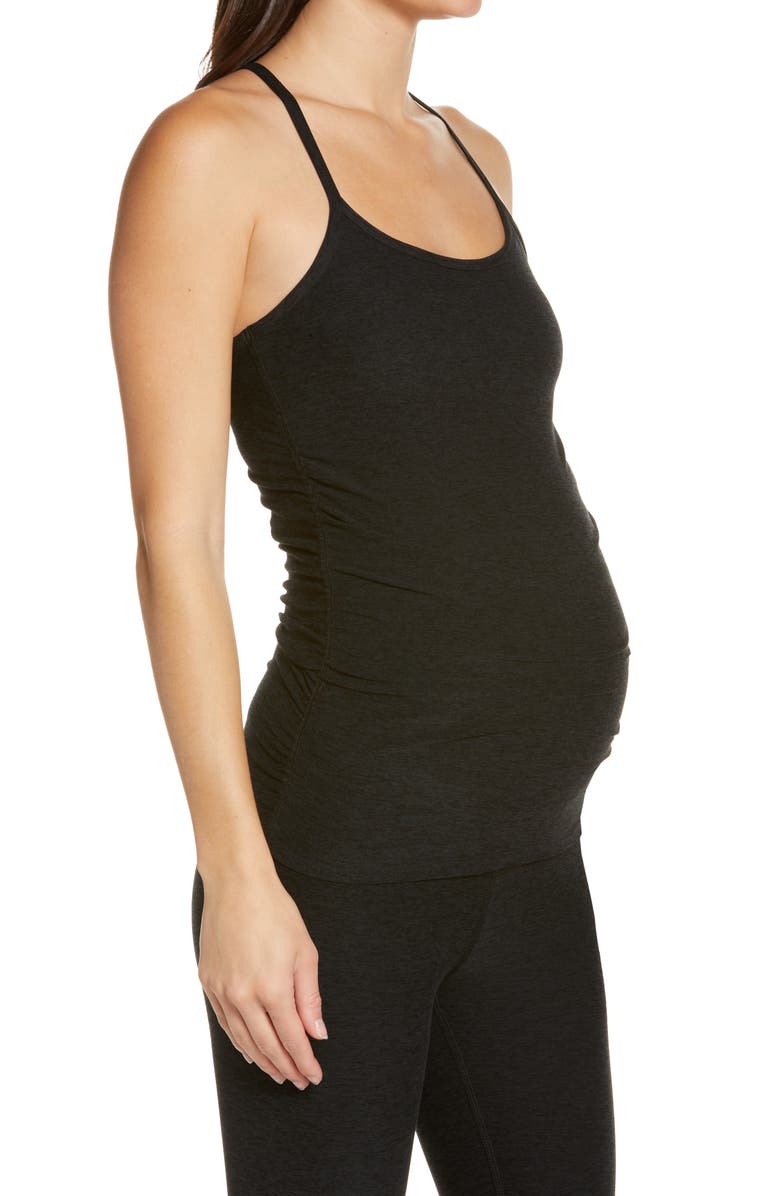 Beyond Yoga Maternity Racerback Tank, Alternate, color, Darkest Night