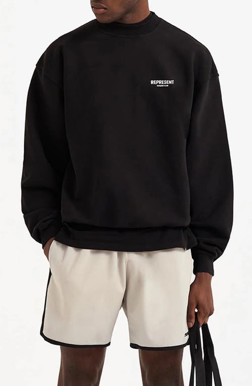 Represent Owners Club Logo Printed Crewneck Sweatshirt In Black