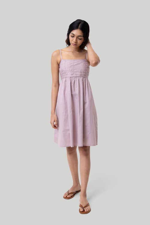 Shop Reistor Ruched Strappy Mini Dress In Poplin Pink