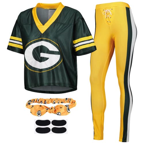 JERRY LEIGH Women's Green Green Bay Packers Game Day Costume Sleep Set