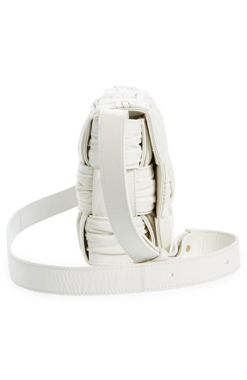 Shop Bottega Veneta Plisse Cassette Bag In White/brass