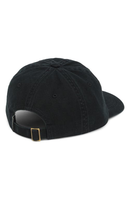 Shop Brixton Alpha Adjustable Cotton Baseball Cap In Black/white Vintage Wash