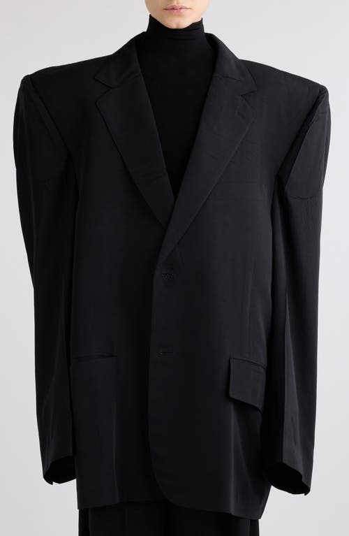 Shop Balenciaga Fluid Poplin Boxy Jacket In 1000 Black